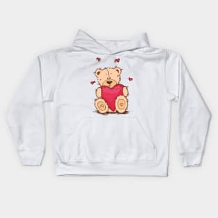 Valentine's Day - Bear with heart Kids Hoodie